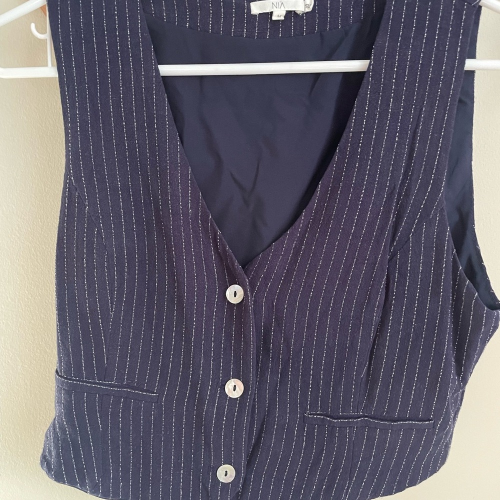 Navy Vest with buttons